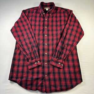 Duluth Flannel Shirt Mens LT Red Black Buffalo Plaid Lumberjack Heavyweight